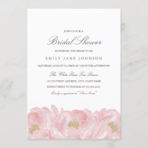 Invitation Elegant Pink Peony