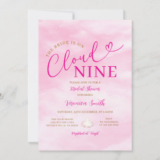 Invitation Elegant Pink Romantic Cloud Nine Bridal Shower