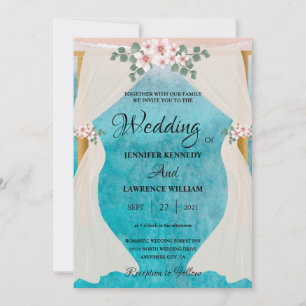 Invitation Elégant Plage Bord de mer Tulle Arbor Mariage phot