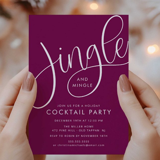 Invitation Élégant Plum "Jingle and Mingle" vacances (Créateur téléchargé)