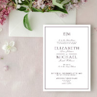 Elegant Plum Purple Classic Monogram Wedding