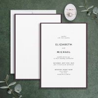 Elegant Plum Purple & White Typografy Wedding