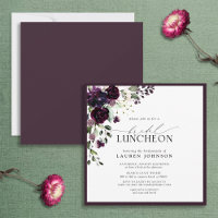 Élégant Plum violet floral déjeuner nuptial