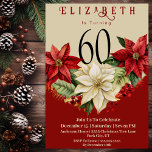 Invitation Elégant Poinsettia Noël 60e anniversaire<br><div class="desc">Elégante Fleur Poinsettia Noël 60e Anniversaire Invitation Pour Femmes. Il Est Facile De Modifier L'Exemple De Texte En Cliquant Personnaliser Ce Modèle. Cliquez Sur Personnaliser Ce Modèle/Modifier À L'Aide De L'Outil De Conception Pour Modifier Le Type De Police, Les Couleurs De Police, La Taille De Police Ou Pour Ajouter/Supprimer/Modifier Le...</div>