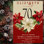 Invitation Elégant Poinsettia Noël 70e anniversaire<br><div class="desc">Elégante Fleur Poinsettia Noël 70e Anniversaire Invitation Pour Femmes. Il Est Facile De Modifier L'Exemple De Texte En Cliquant Personnaliser Ce Modèle. Cliquez Sur Personnaliser Ce Modèle/Modifier À L'Aide De L'Outil De Conception Pour Modifier Le Type De Police, Les Couleurs De Police, La Taille De Police Ou Pour Ajouter/Supprimer/Modifier Le...</div>