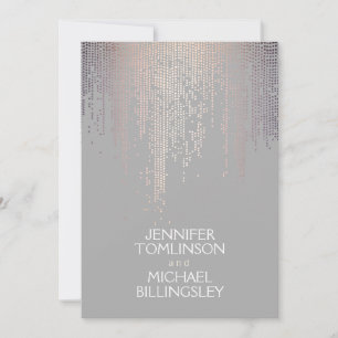 Invitation Elégant point de Confetti Blush sur gris clair