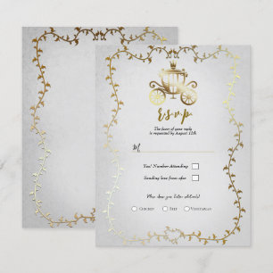 Invitation Elégant Porte Or Livre blanc Mariage RSVP