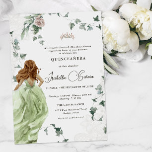 Invitation Elegant Princesse Conte de Fée   Quinceañera 15 an