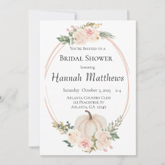 Invitation Elegant Pumpkin Theme Bridal Shower