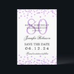 Invitation Elegant Purple 80th Birthday Save Date Détails<br><div class="desc">Elégant design "70th Birthday Party" avec faux confettis de parties scintillant & détails texte. Facile à utiliser et facile à personnaliser. Commandez aujourd'hui !</div>