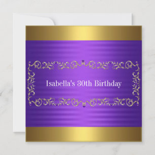 Invitation Elegant Purple & Gold Jewel Anniversaire