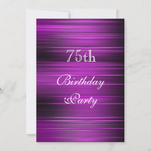 Invitation Élégant Purple Psychédélique 75e anniversaire