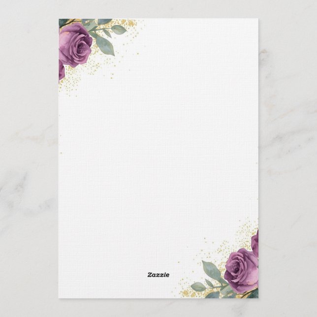 Invitation 👉 Elegant Purple Wisteria & Gold Floral Wedding I (Dos)