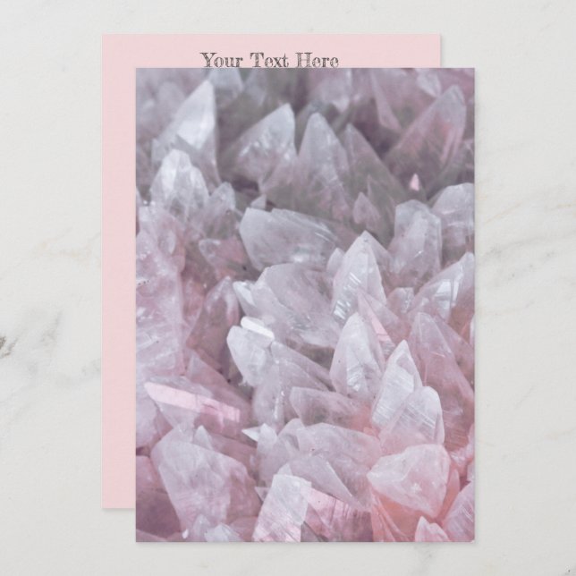 Invitation Elégant Quartz rose Gem Esprit corps esprit énergi (Devant / Derrière)