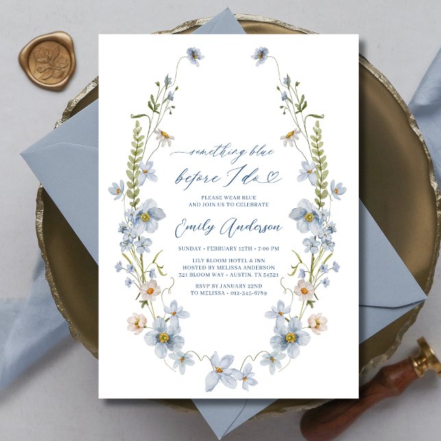 Invitation Élégant quelque chose de bleu avant de faire Fête  (Créateur téléchargé)