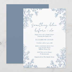 Invitation Élégant quelque chose de bleu Fête des mariées Vin