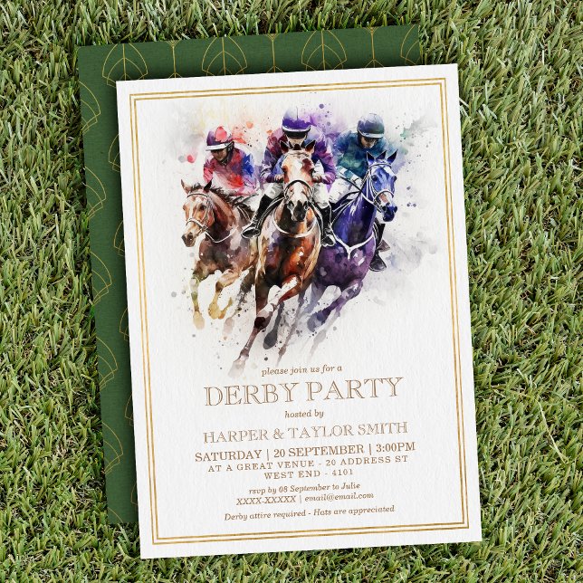 Invitation Élégant Race Horse Derby Party équestre (Créateur téléchargé)