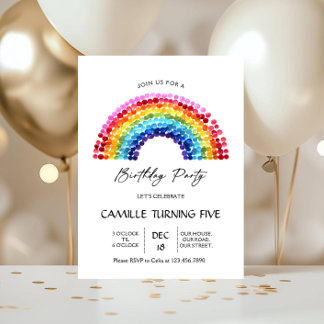 Invitation Elegant Rainbow Birthday party