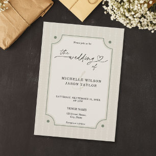 Invitation Élégant rayures simples motif Cottagecore