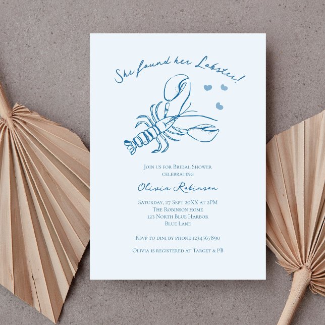 Invitation Élégant Réception de Mariage de Homard de Style Ma (Créateur téléchargé)