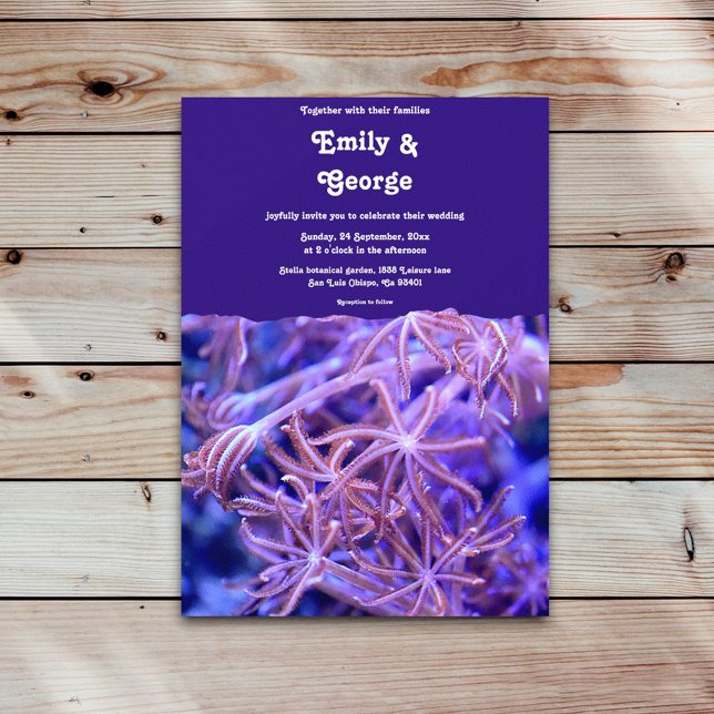 Invitation Elégant récifs coralliens de la Marine Mariage côt (Créateur téléchargé)