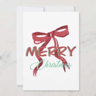 Invitation Elegant Red Bow Christmas Card