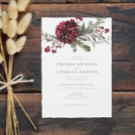 Invitation Elegant Red Floral Christmas or Winter Wedding<br><div class="desc">Elegant Red Floral Christmas or Winter Wedding Invitation - perfect for a holiday or Christmas wedding. Gorgeous red and green watercolor florals and gold typography.</div>