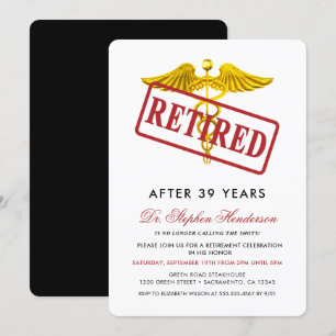 Invitation Élégant retraité Médicale
