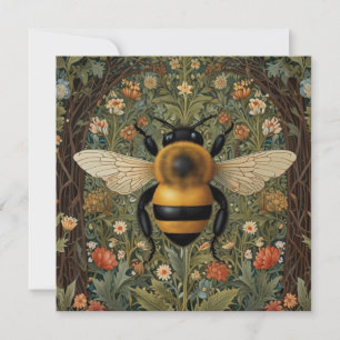 Invitation Elégant rétro bumblebee boho botanique floral art