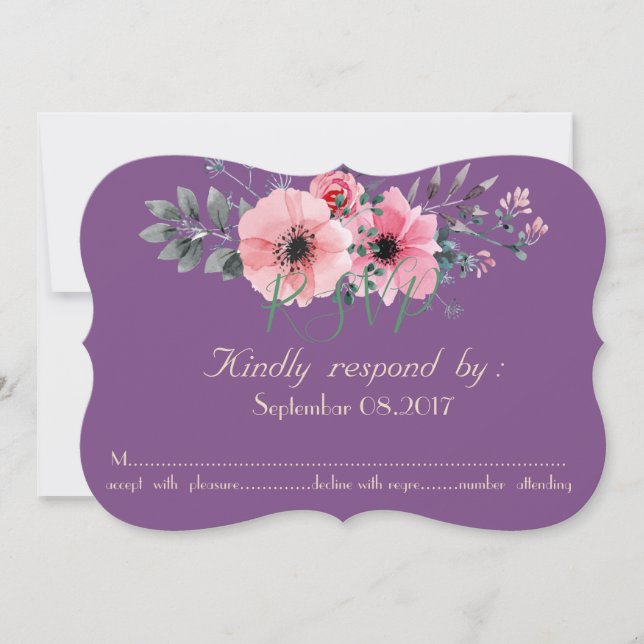 Invitation Élégant Romantique  Floral RSVP (Devant)