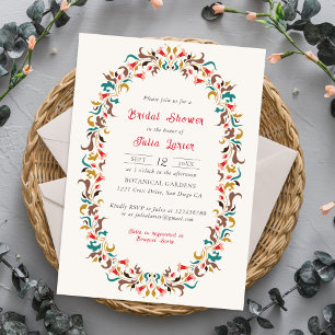 Invitation Élégant Romantique Moderne Couronne Florale Shower