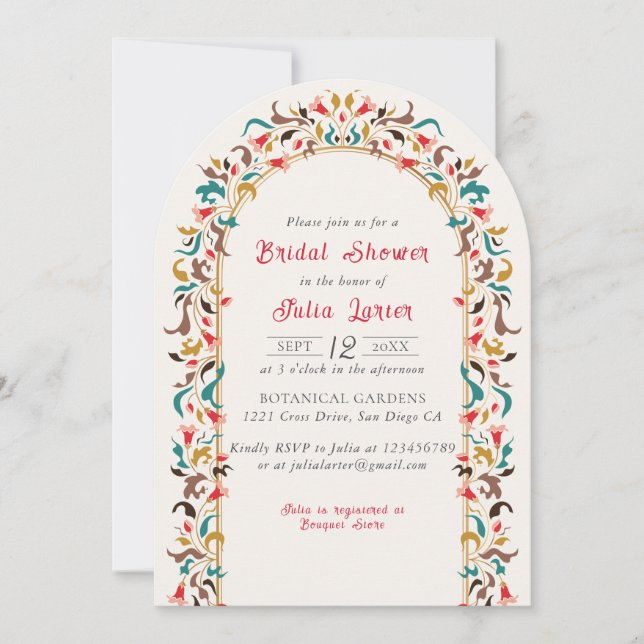 Invitation Élégant Romantique Moderne Couronne Florale Shower (Devant)