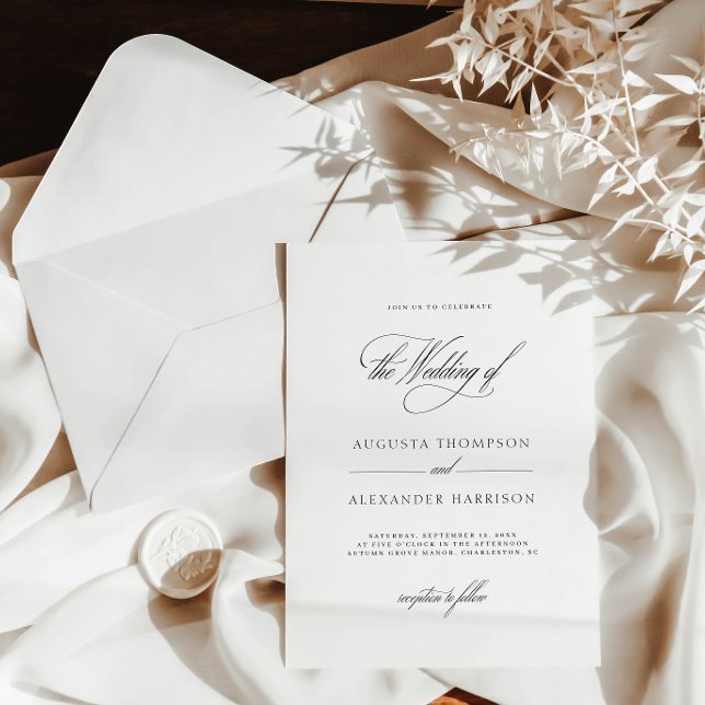 Invitation Élégant romantique Monogramme Classé Mariage (Elegant Romantic Monogram Classy Wedding Invitation)