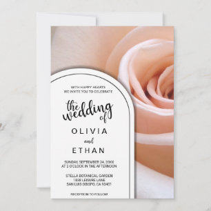 Invitation Elégant romantique rose rose rose Mariage floral I