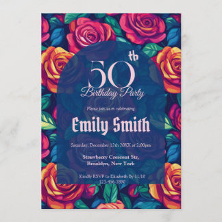 Invitation Elegant Rose Aesthetic Her Birthday