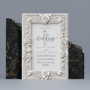 Invitation Élégant Rose Art Nouveau Frame Mariage