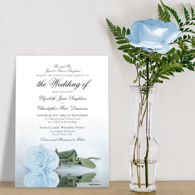 Invitation Elégant Rose bleu Dusty Mariage formel (Créateur téléchargé)