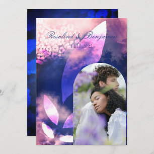 Invitation Élégant Rose chic Gold Violet Arch Mariage photo