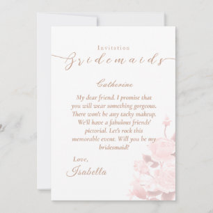 Invitation Élégant Rose chic Mariage Bridemaids