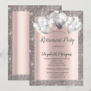 Invitation Élégant Rose de cadre de de série d'argent