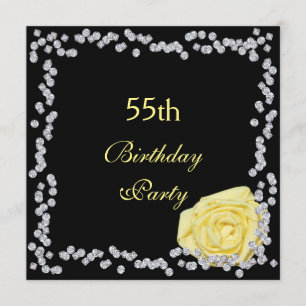 Invitation Elégant Rose & Diamants 55e anniversaire