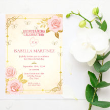 Élégant Rose Doré Vintage pour Quinceañera Anniver
