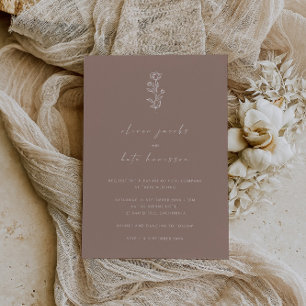 Invitation Élégant Rose Dusty Mariage minimal