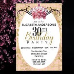 Invitation Elégant rose et or Damask 30e anniversaire<br><div class="desc">Élégant Damas rose et or avec une couronne à bijoux rose Faux 30e anniversaire Invitation pour les femmes. Il Est Facile De Changer L'Exemple De Texte En Vous Propre En Cliquant Sur Personnaliser. Cliquez Sur Personnaliser/Modifier Avec L'Outil De Conception Pour Modifier Le Type De Police, La Couleur De Police Ou...</div>