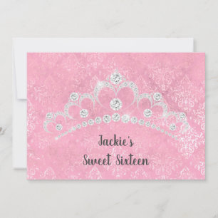 INVITATION ÉLÉGANT ROSE ET SWEET SIXTEEN DE DIAMONDE
