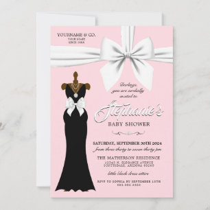 Invitation Elégant rose Ethnic Girl Baby shower Tiffany