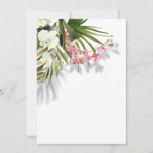 Invitation Elégant rose Floral Palms Ombres Plage Mariage