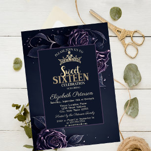 Invitation Élégant Rose foncé gothique doux 16