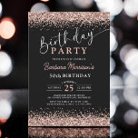 Invitation Elégant Rose Gold Black Parties scintillant 50e an<br><div class="desc">Faites de votre 50e anniversaire un moment inoubliable avec l'Elegant Rose Gold Black Parties scintillant 50e anniversaire Invitation! Doté d'une combinaison époustouflante de parties scintillant en or noir et rose, cet élégant design crée un contraste saisissant qui respire le raffinement. Parfait pour une célébration d'étape, il impressionne vos invités et...</div>