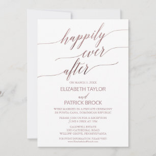 Invitation Élégant Rose Gold Calligraphy Elopement